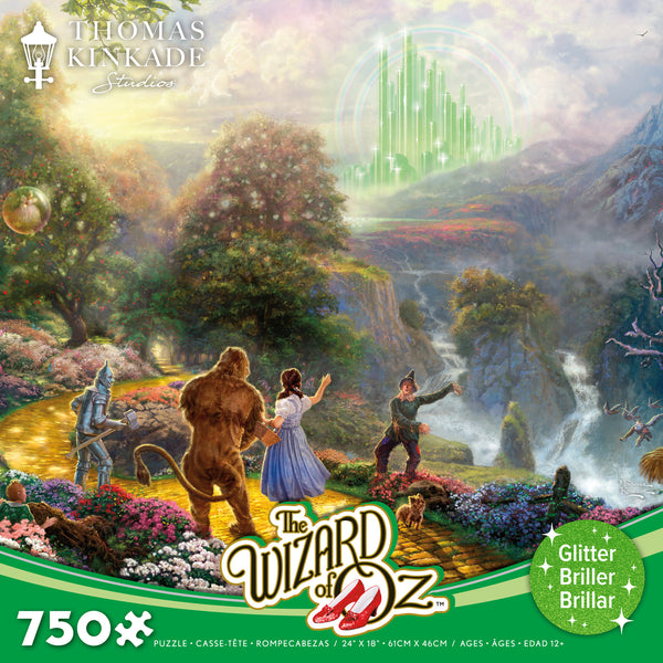 Thomas Kinkaid WB- Dorothy Discovers the Emerald City- 750 Piece Glitter Puzzle