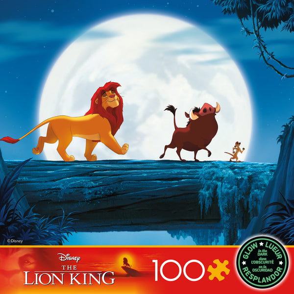 Kids 100 Piece Deluxe Puzzle - Disney Lion King Night Walk Glow - 100 Piece Puzzle