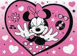 Kids 100 Piece Deluxe Puzzle - Disney Minnie Heart Glitter- 100 Piece Puzzle