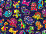 Glow-in-the-Dark - Dinosaur Sticker Collage- 100 Piece Puzzle