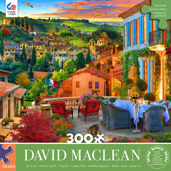 David MacLean - Tuscany Villa at Sunset - 300 Piece Puzzle