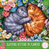 Sleeping Kittens in Flowers- 300 Piece Puzzle