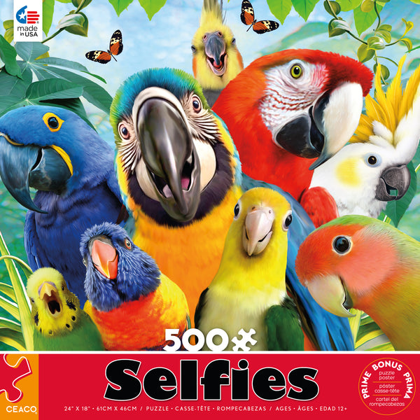 Selfies - Perfect Parrot Selfies - 500 Piece Puzzle