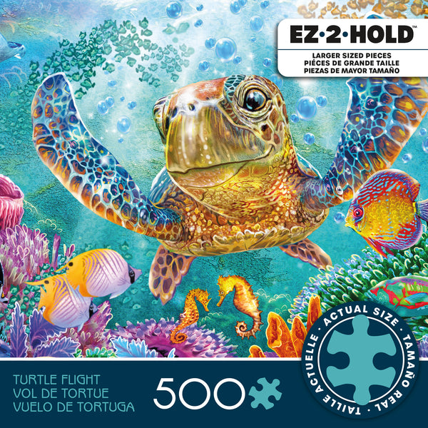 EZ 2 Hold - Turtle Flight- 500 Oversized Piece Puzzle