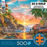 EZ 2 Hold - Ocean Fishing at Sunrise- 500 Oversized Piece Puzzle