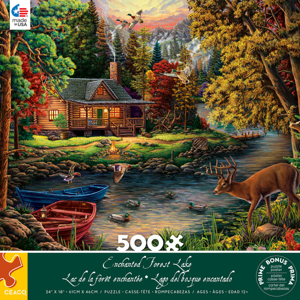 500 Piece Puzzle - Enchanted Forest Lake