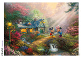 Thomas Kinkade Disney - Mickey and Minnie Sweetheart Bridge - 1000 Piece Puzzle