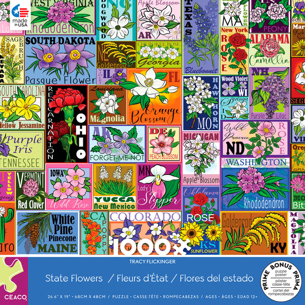 Tracy Flickinger- State Flowers - 1000 Piece Puzzle