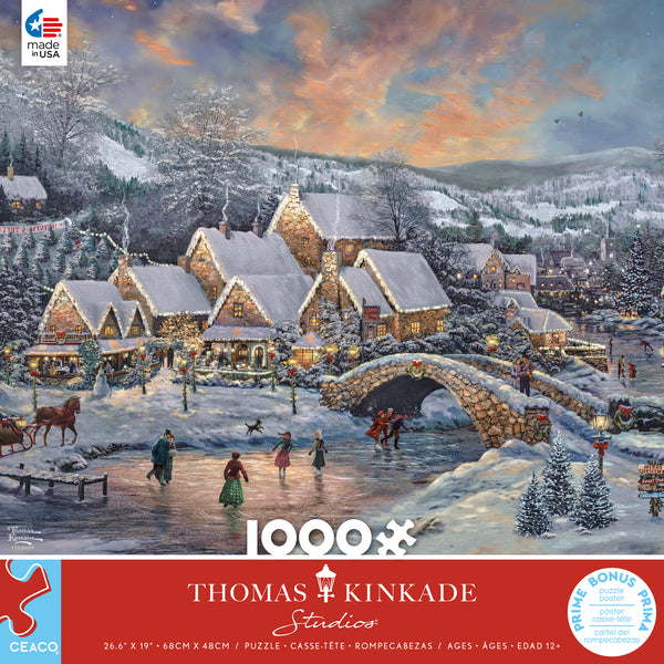 Thomas Kinkade Holiday - Christmas at Lamplight Village - 1000 Piece Puzzle