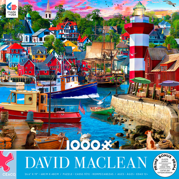 David Maclean - Lighthouse Harbor- 1000 Piece Puzzle