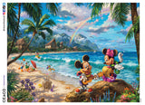 Thomas Kinkade Disney - Mickey and Minnie in Hawaii - 300 Oversized Piece Puzzle